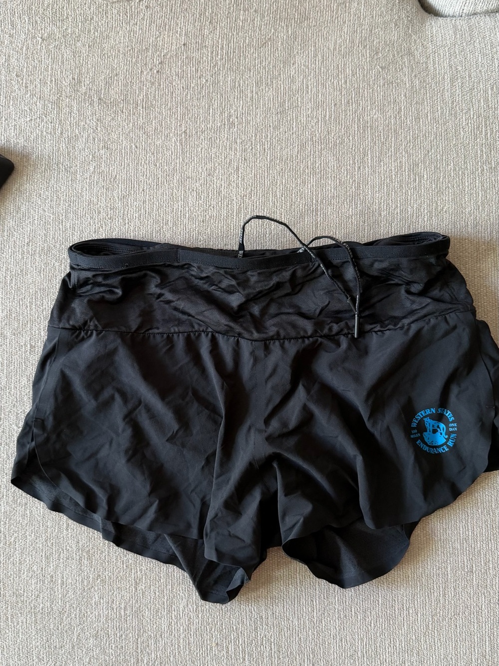 Black rabbit running shorts HOKA Western States collab